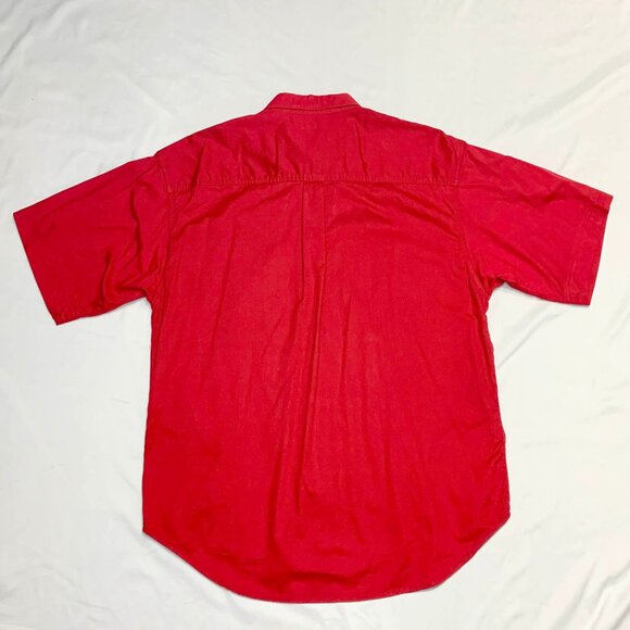 Vintage 90s Bugle Boy Company Red Short Sleeve Button Down Shirt Men's XL - Picture 5 of 8